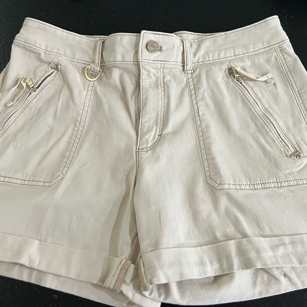 White House Black Market Cream Cargo Shorts
